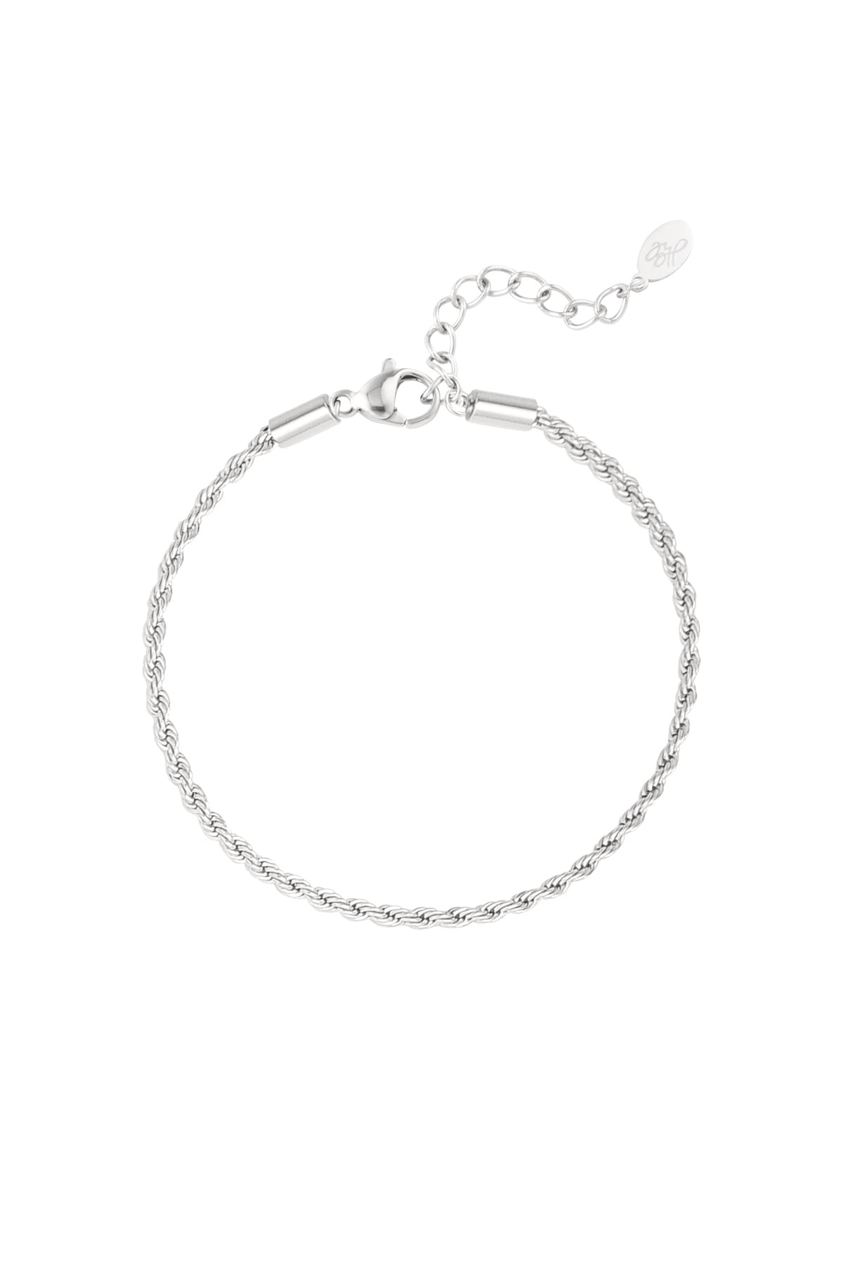 Armband twisted unisex - zilver