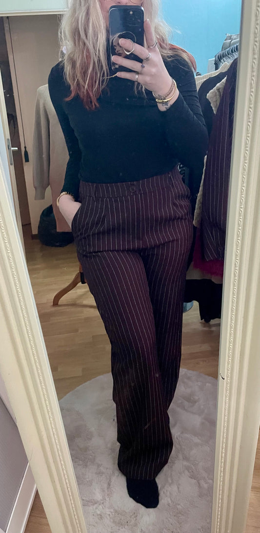 Krijtstreep pantalon - Bordeaux