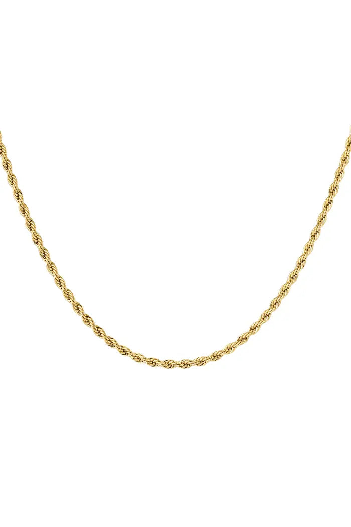 Unisex twisted ketting - Goud