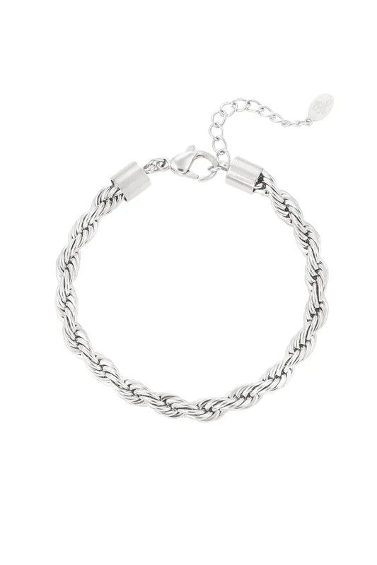 Unisex twisted  armband - Zilver