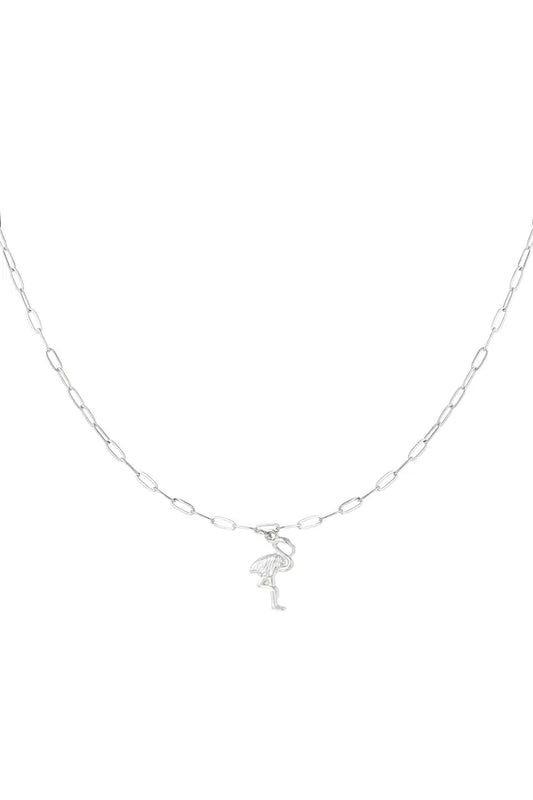 Flamingo ketting - Zilver