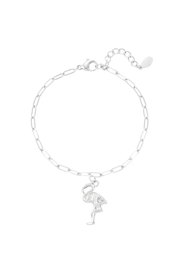 Flamingo armband - Zilver