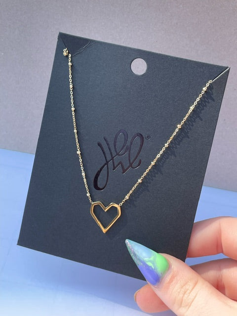 Ketting heart with dots - goud