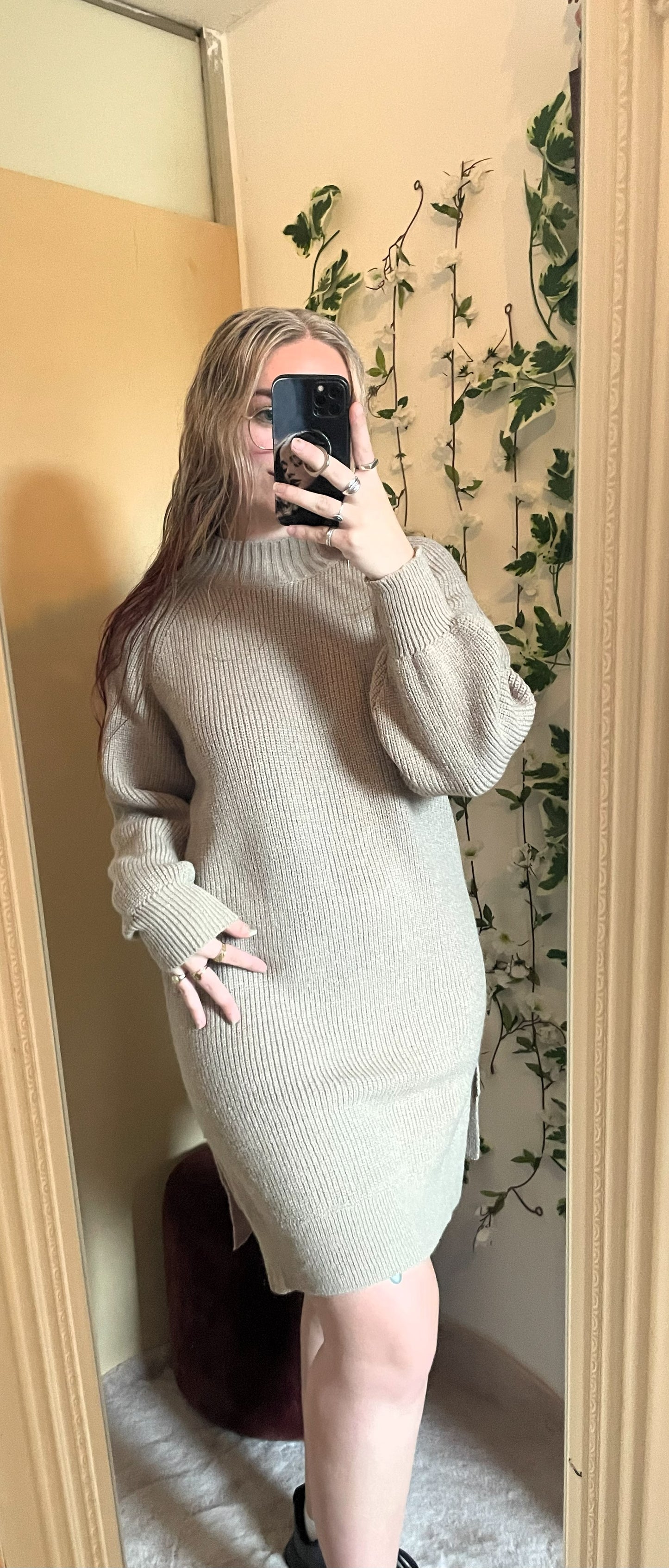 Snuggle midi dress - Camel