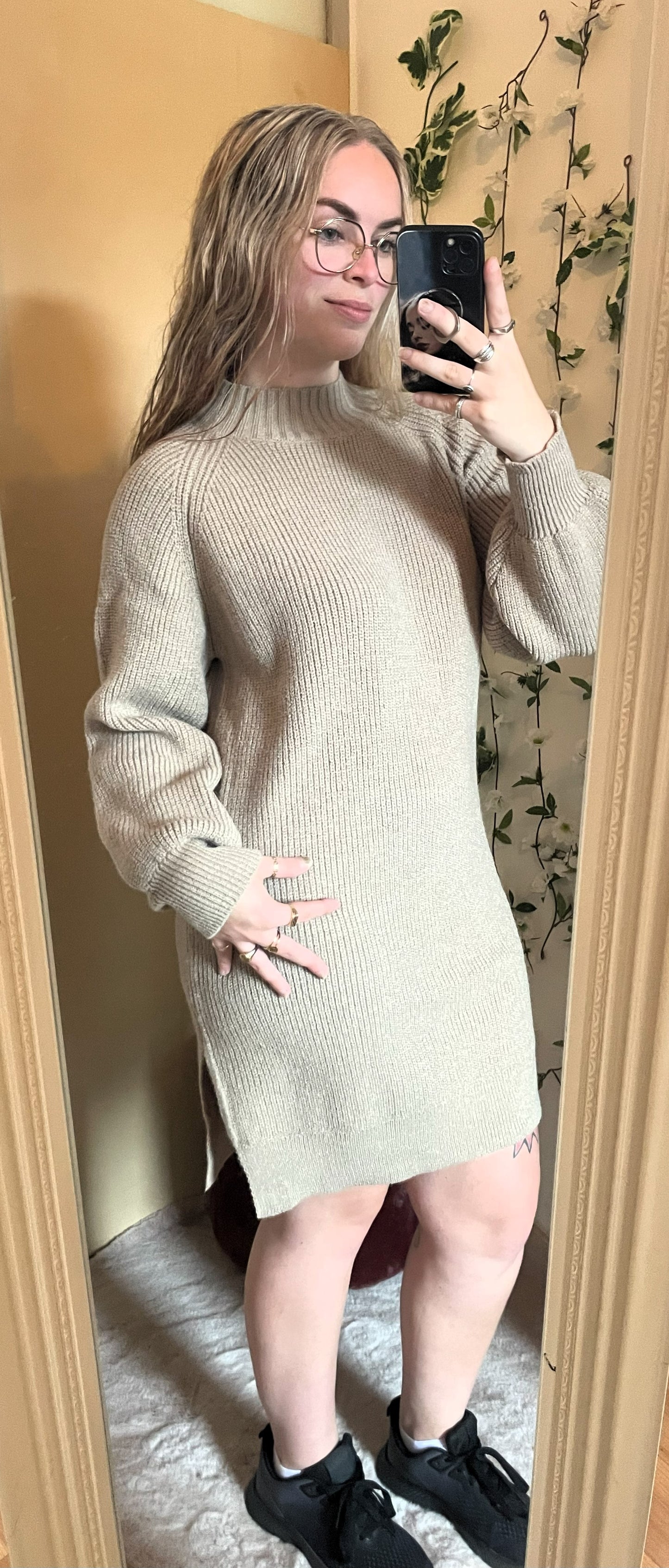 Snuggle midi dress - Camel