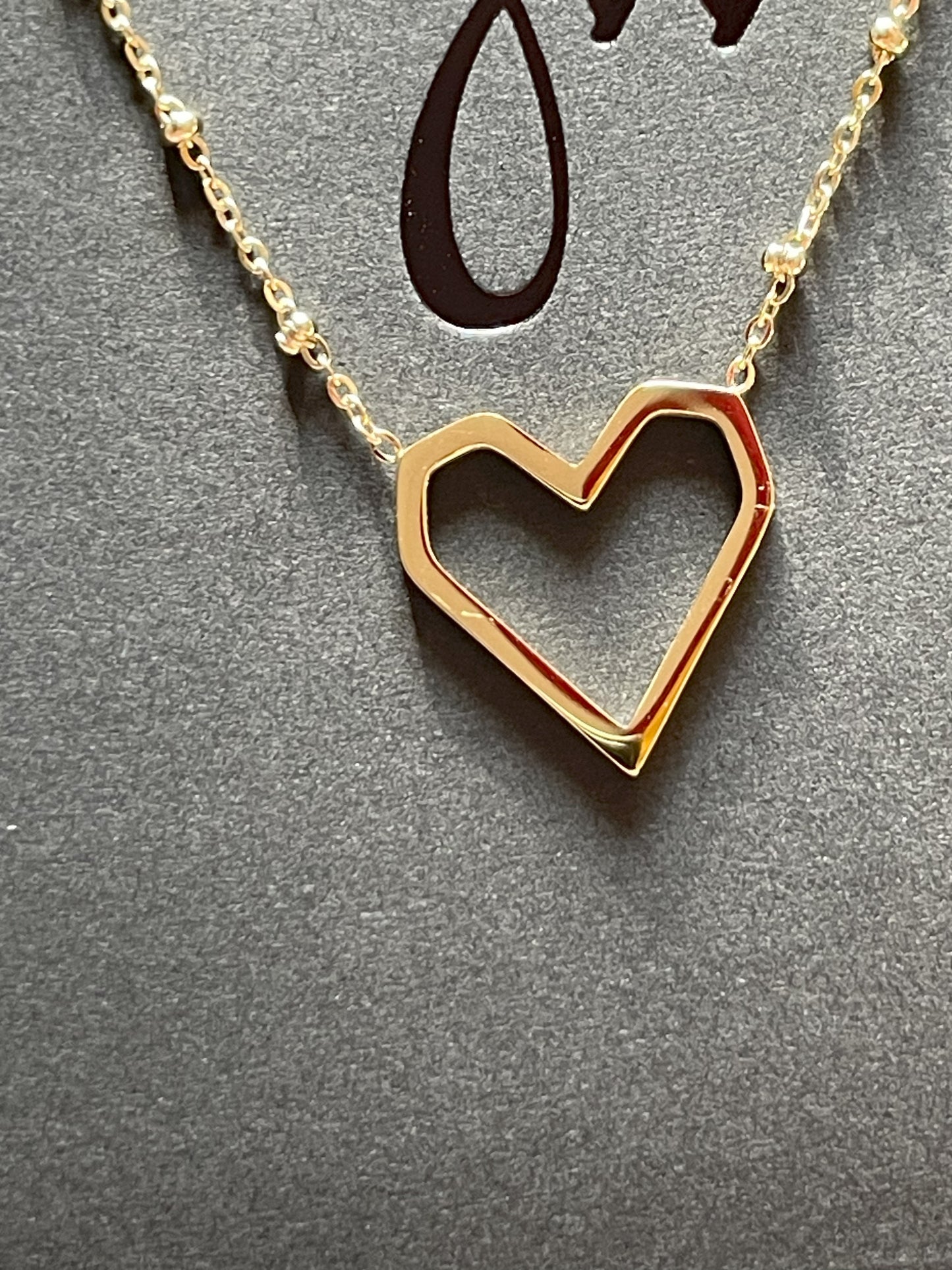 Ketting heart with dots - goud