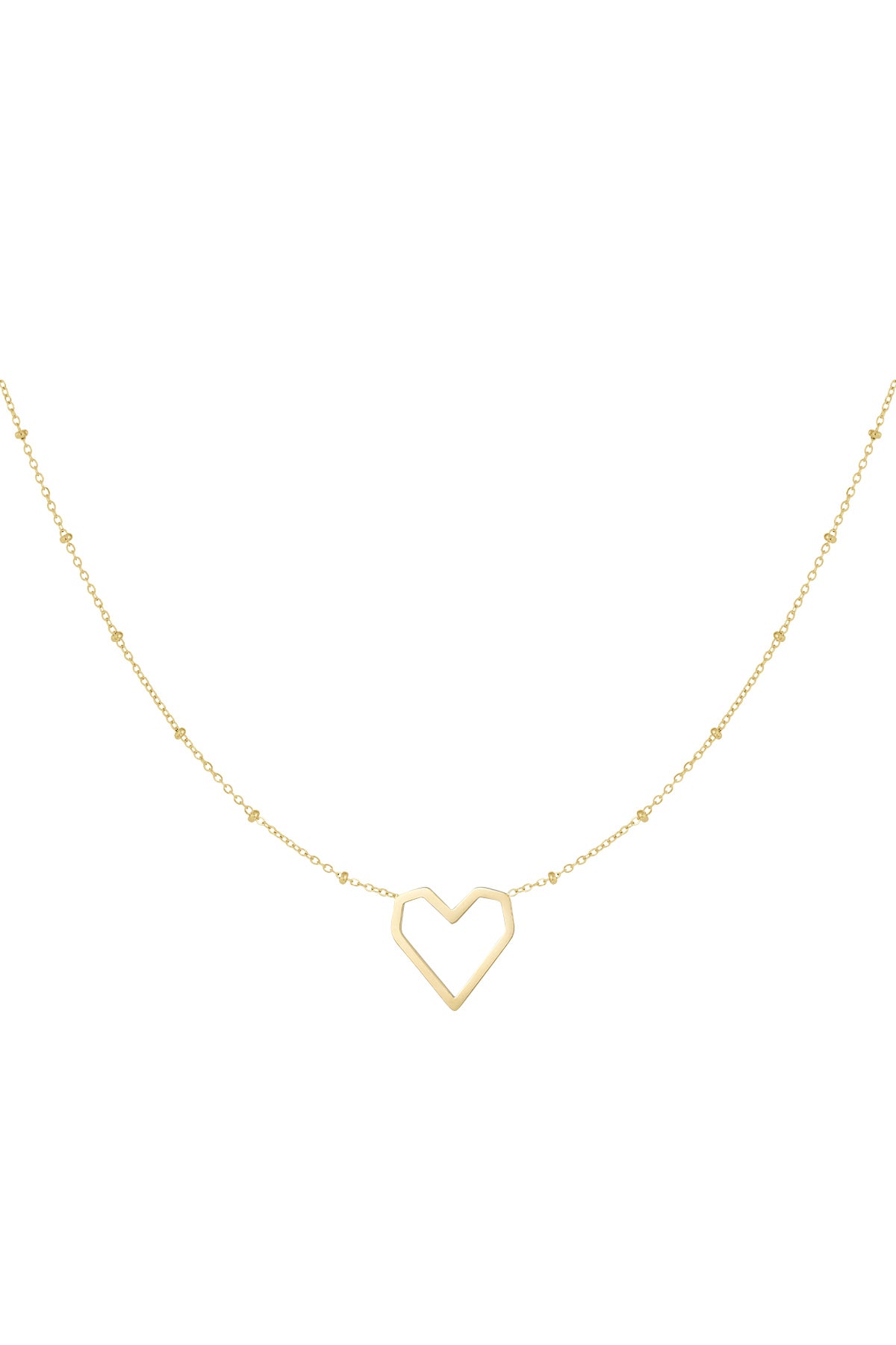 Ketting heart with dots - goud