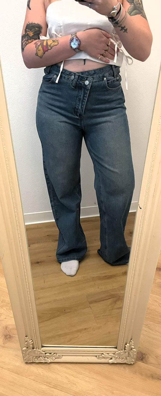 Jeans dubbele knoop - Blauw