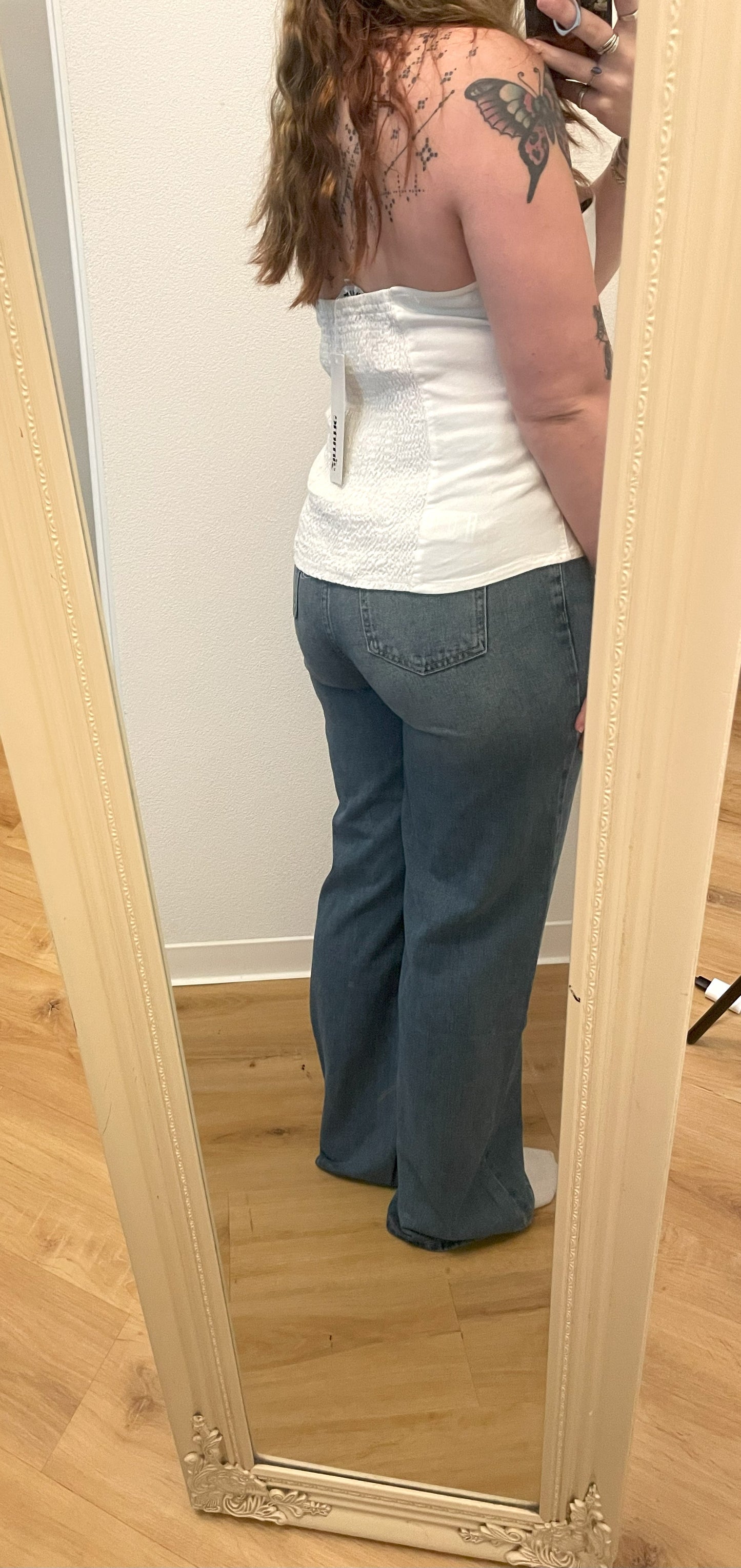 Denim corset top - Wit