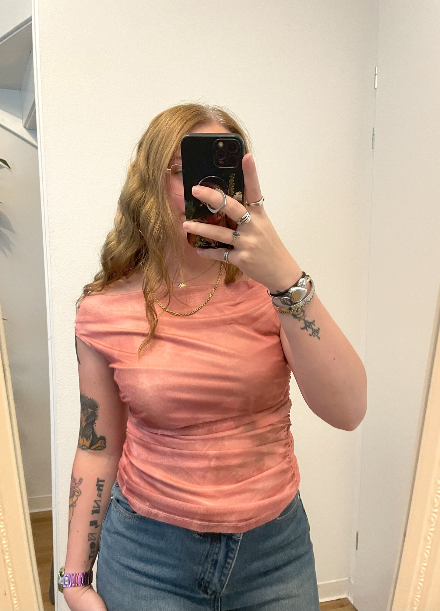 Off shoulder top - Zalm