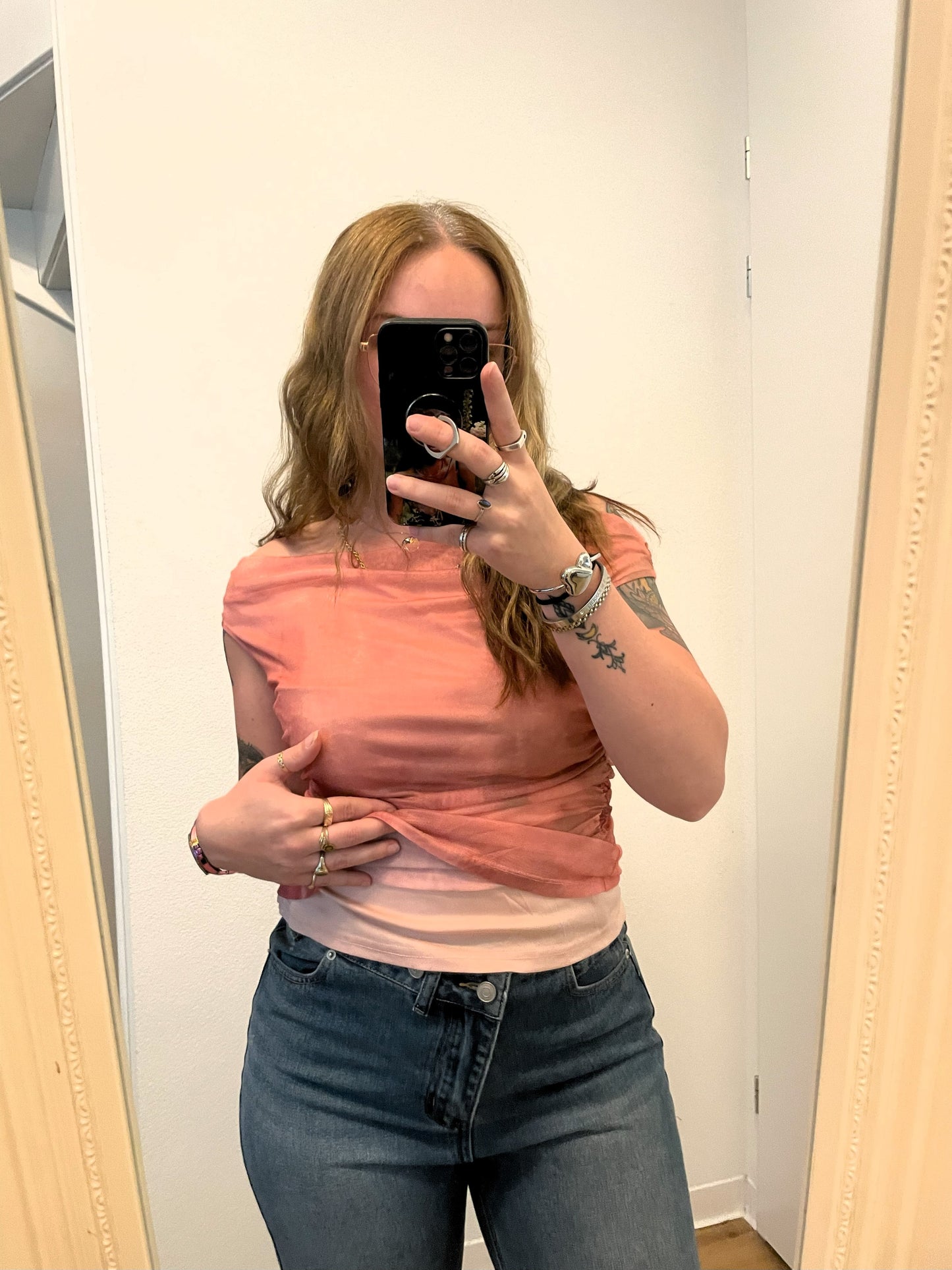 Off shoulder top - Zalm