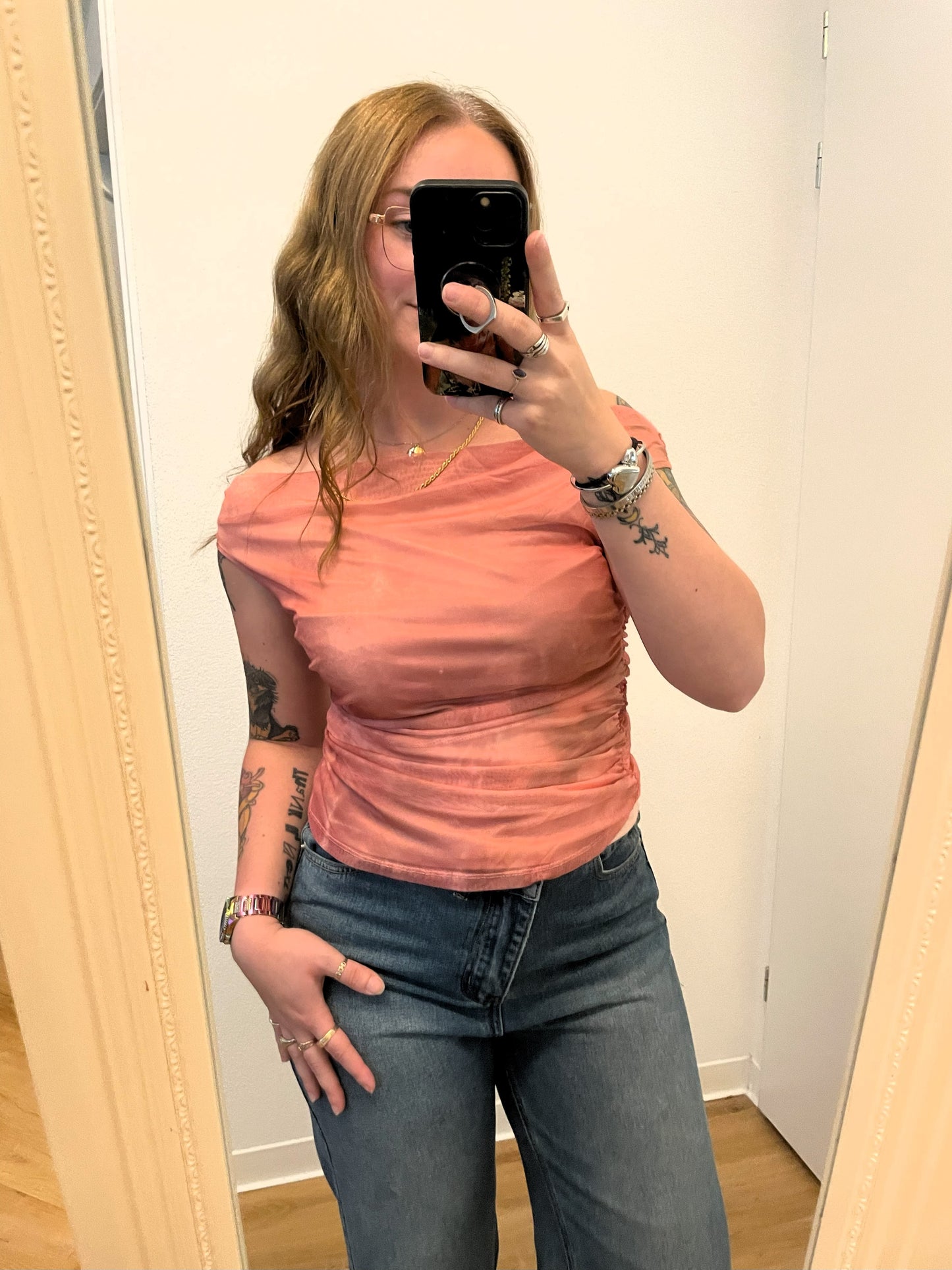 Off shoulder top - Zalm