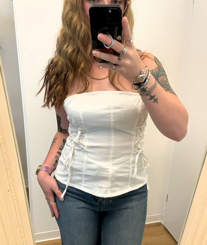 Denim corset top - Wit